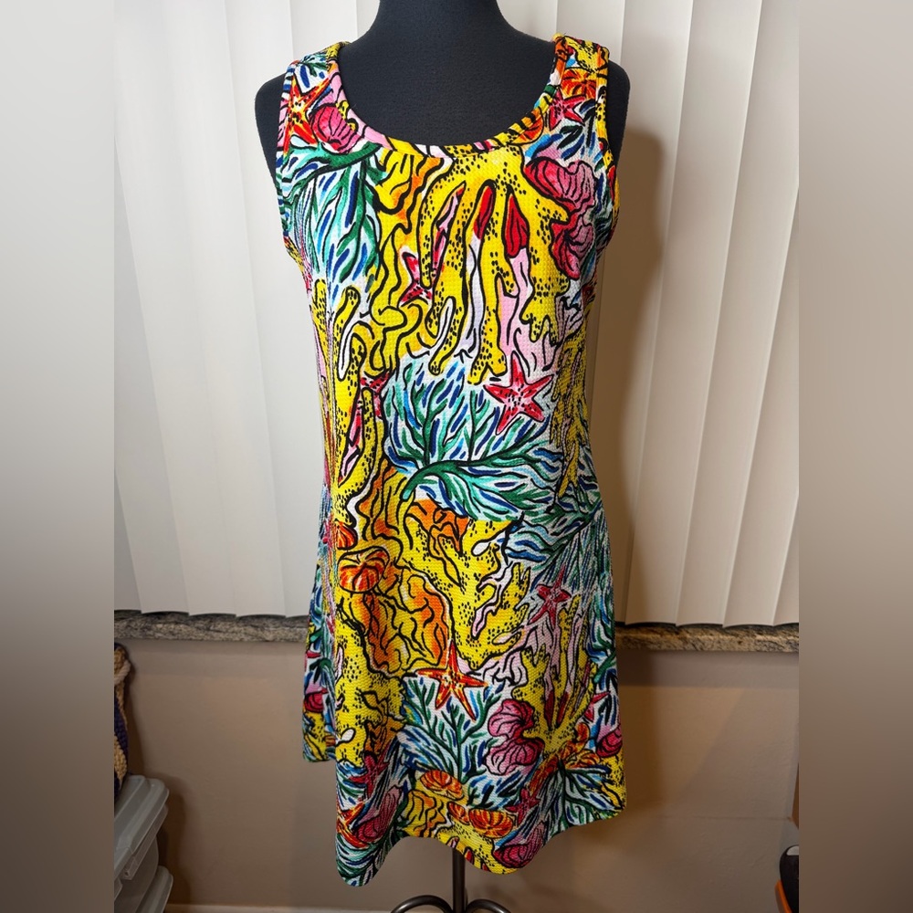 Ronni Nicole Vibrant Sea Theme Multicolor Sleeveless Nautical Dress Size 10